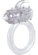 One Touch Flicker Vibrating Cock Ring - Clear